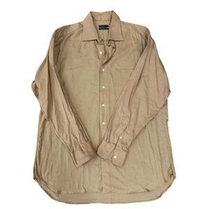 VINTAGE Gitman Bros Shirt Mens Button Up Long Sleeve Dress Green 16.5/34